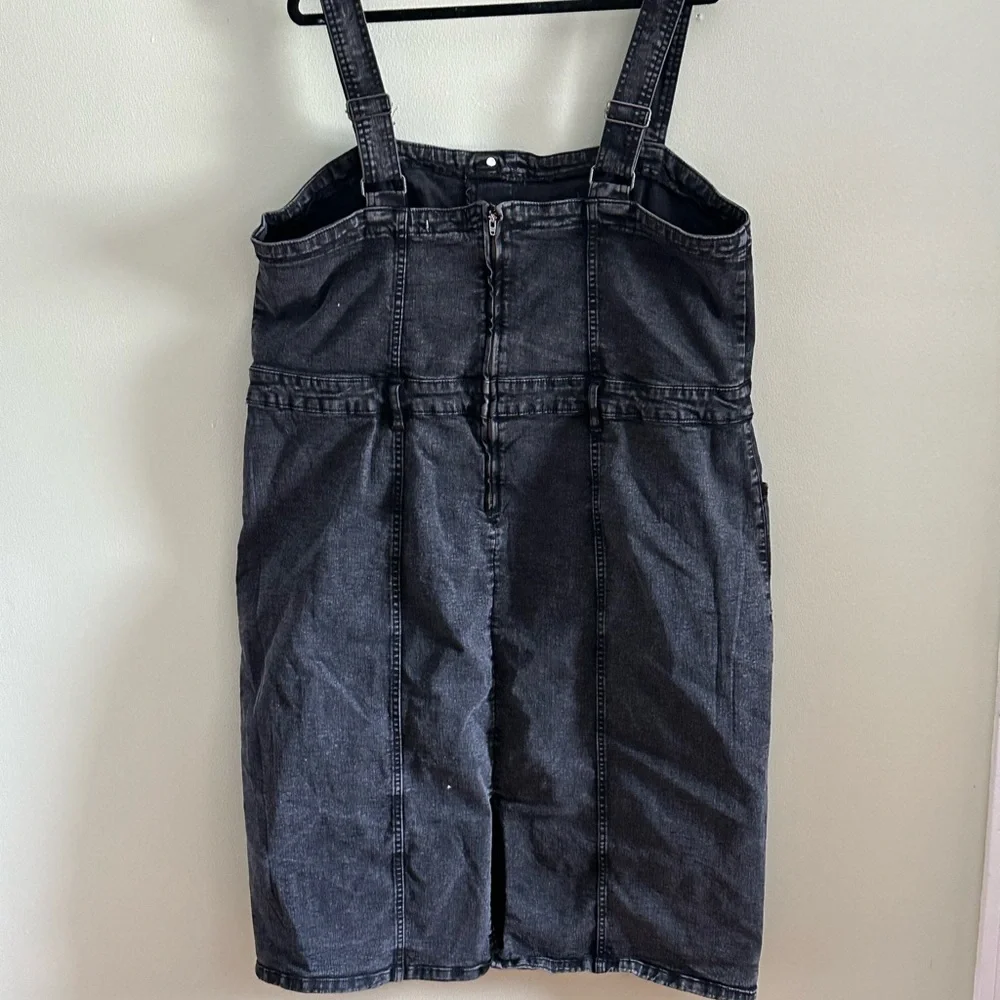 Ava & Viv Faded Denim Square Neck Mini Sundress - Picture 2 of 3